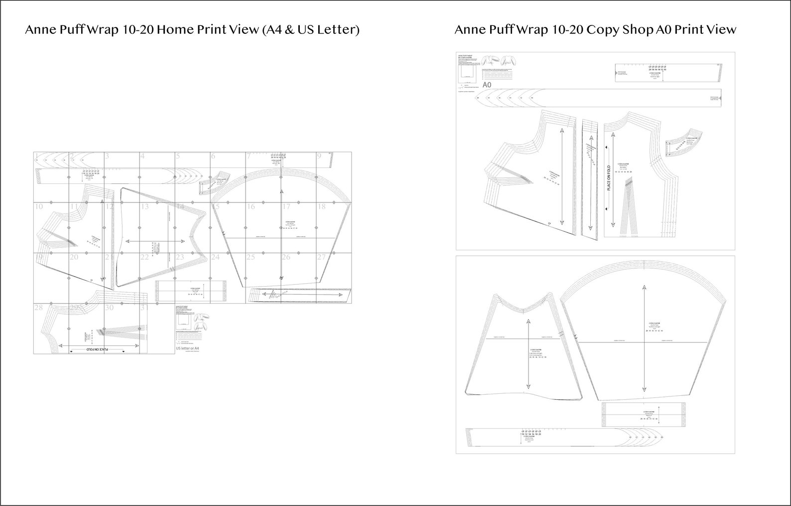 Wrap Blouse PDF Sewing Pattern With Puff Sleeves Size 020 Etsy