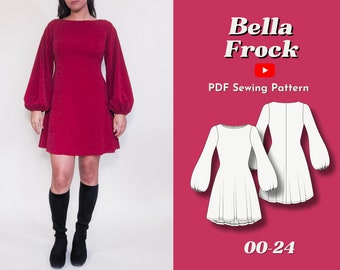 slim fit dress slacks Valley knit skater dress with lantern sleeves and other options (PDF)   Sinclair Patterns