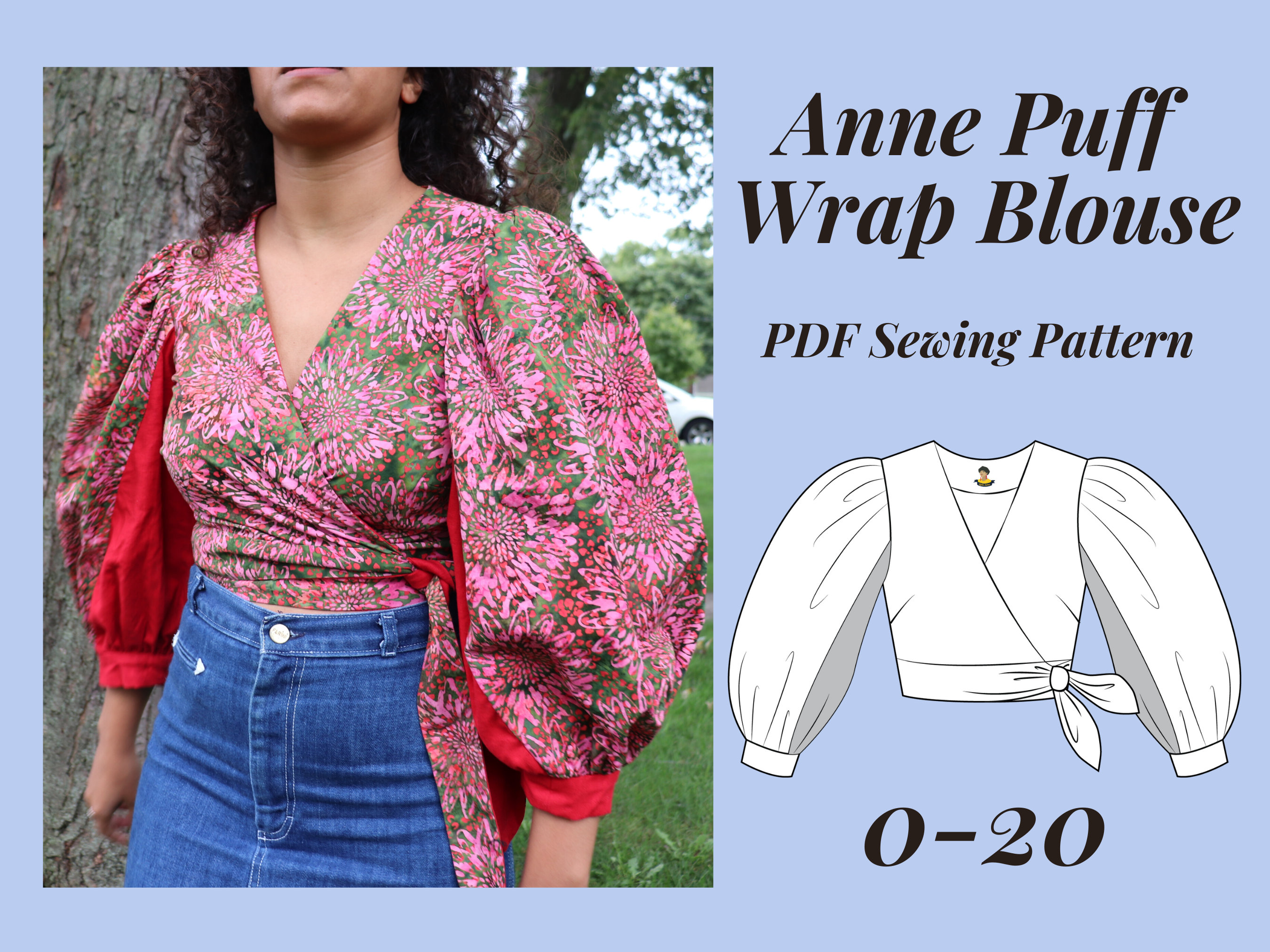 Wrap Blouse PDF Sewing Pattern With ...