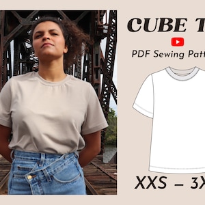 T-shirt Sewing Pattern | CUBE TEE, Perfect Boxy T-shirt - Etsy