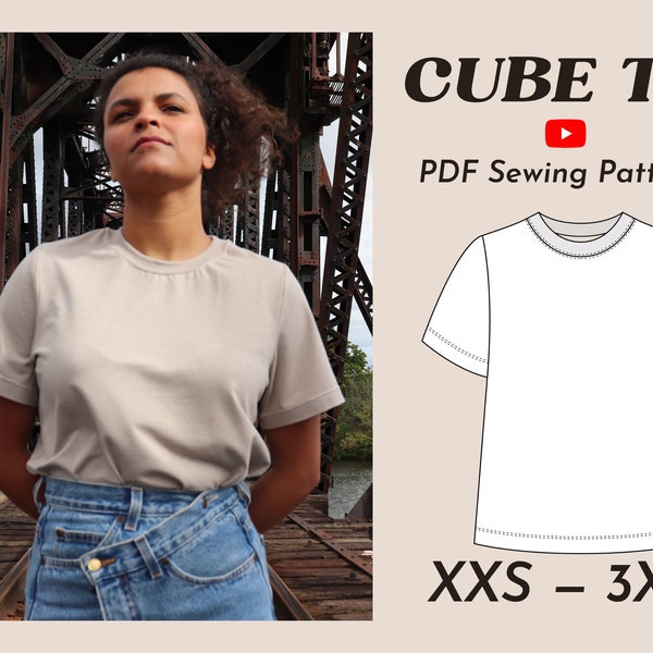 T-shirt Sewing Pattern | CUBE TEE, Perfect Boxy T-shirt