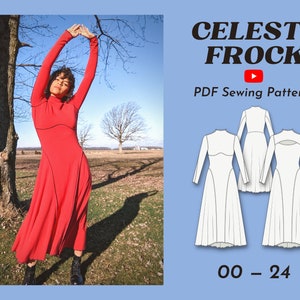 Flowy Sweater Dress - Celeste Frock Digital Sewing Pattern