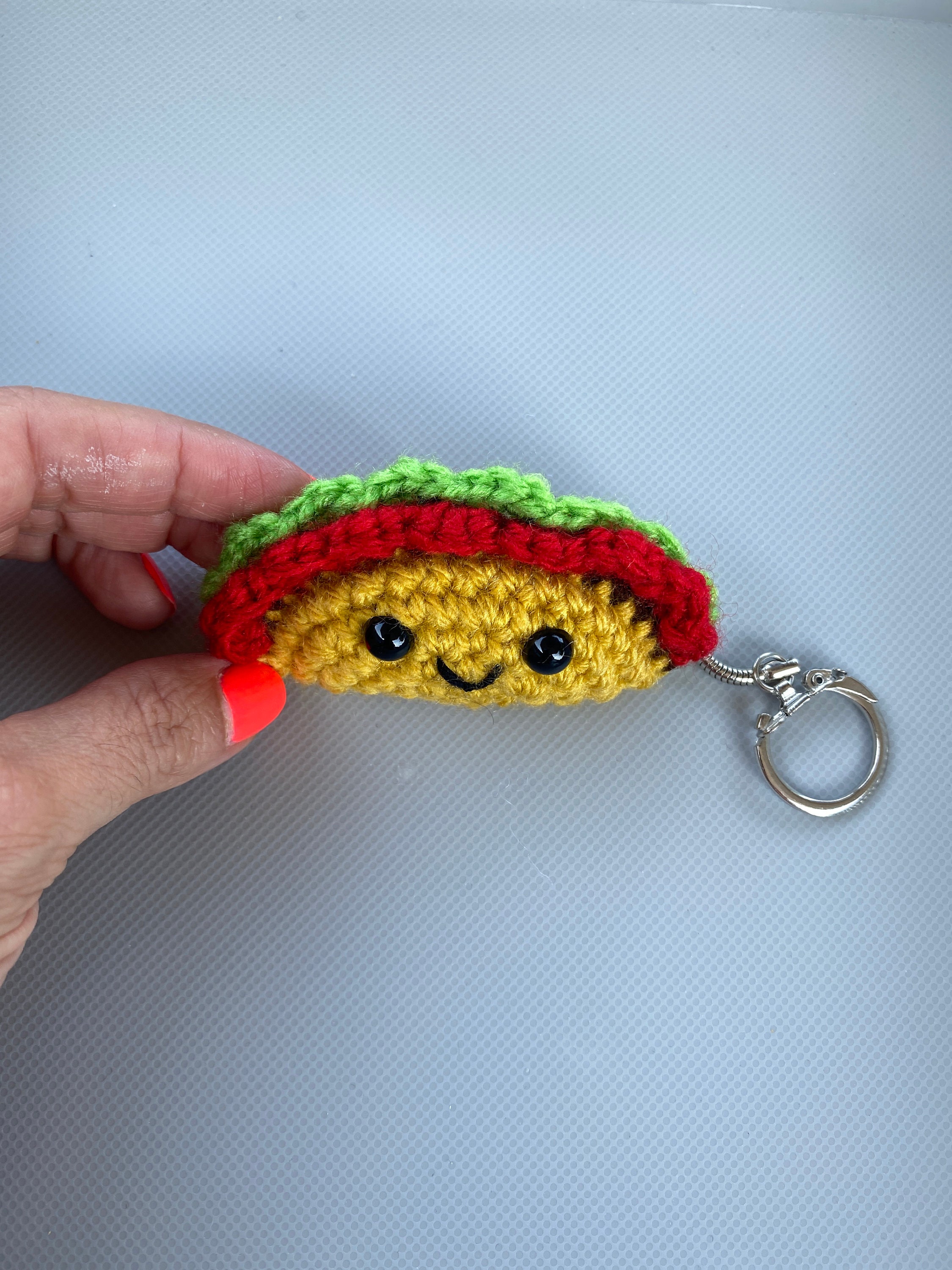 Crochet Taco Keychain Etsy