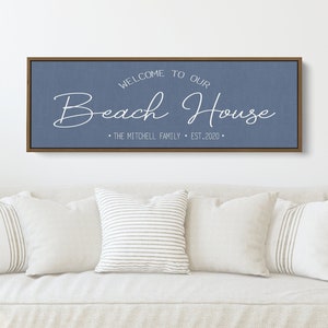 Welcome to Our Beach House Sign | Personalized With Last Name and Established Date Decor | Beach House Gift For Friends or Family