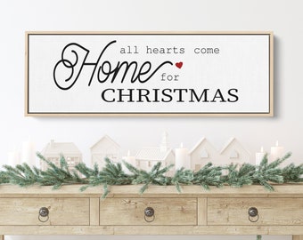 Christmas Sign  | Seasonal Decorations |  Modern Farmhouse Holiday Wall Art | Over The Fireplace or Entry | Home for the Holidays