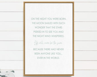 On The Night That You Were Born | Baby Room Wall Decor | Nursery Sign | Children's Room Decor | Kid's Sign | Wall Art | Playroom Sign