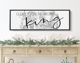 Christ-Centered Christmas Wall Decor, Jesus is the Reason, Glory to the Newborn King, Holiday Art, Modern Farmhouse Style