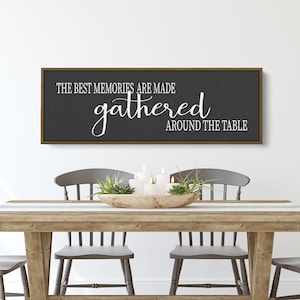 The Best Memories Are Made Gathered Around the Table | Large Sign for Kitchen or Dining Room