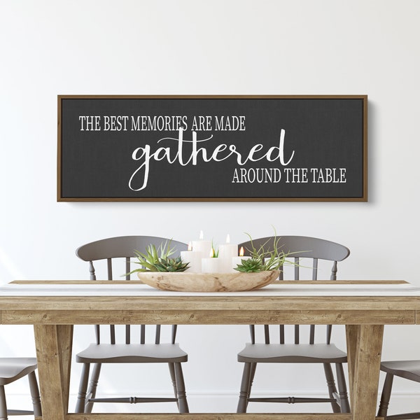 The Best Memories Are Made Gathered Around the Table | Large Sign for Kitchen or Dining Room