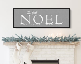 Farmhouse Christmas Sign | Christmas Decor | Religious Holiday Canvas | Entry | Mantle | The First Noel