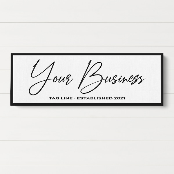 Business Wall Art | Custom Business Signs fo Wall  | Company Signage | Lobby Sign | Office Wall Art Canvas | Personalized Business Name Sign