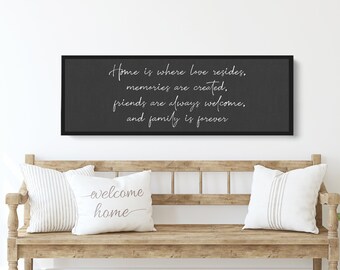 Home is Where Love Resides | Large Sign for Kitchen or Dining Room | Living Room Wall Art
