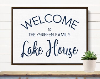 Personalized Lake House Sign | Family Last Name Sign Decor | Special Name Sign | Housewarming Gift | Welcome Wall Art | Lake Home Decor
