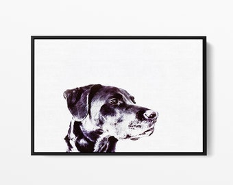 Custom Pet Watercolor Drawing Printed On Canvas | Dog Memorial Art Gift