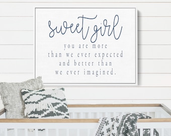Sweet Girl Decor | Baby Room Wall Decor | Nursery Sign | Children's Room Decor | Kid's Sign | Girl's Nursery Wall Art