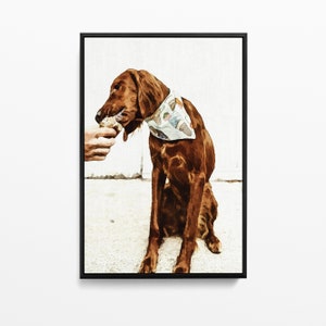 Custom Pet Watercolor Portrait Printed On Canvas From Your Photo image 1