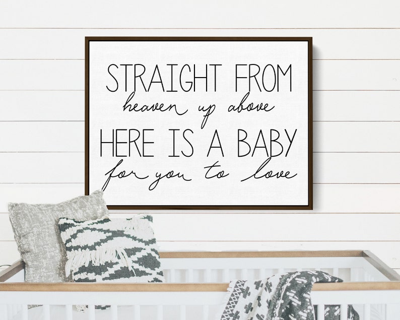 Nursery Sign Straight From Heaven Baby Room Wall Decor Etsy