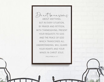 Scripture Verse | Philippians 4: 6-7 | Do Not Be Anxious | Christian Wall Art | Bible Verse Sign| Entryway Wall Decor