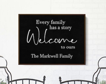 Welcome To Our Story Personalized Family Sign or Last Name Sign