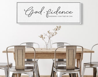 Godfidence Framed Canvas | Inspirational Wall Art | Faith Decor | Christian Wall Decor