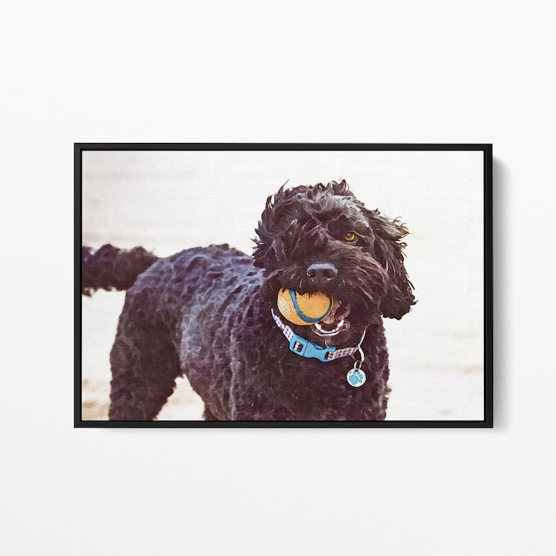 Custom Pet Watercolor Portrait Printed On Canvas From Your Photo image 3