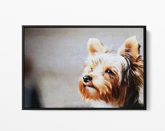 Custom Watercolor Dog Portrait from Photo Printed On Canvas