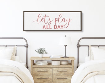 Lets Play Sign | Playroom Wall Art | Nursery Decor | Family Game Room