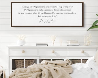 Marriage Isn't Quote | Anniversary or Wedding Gift | Gift Idea for Her | Over the Bed Wall Decor | Master Bedroom | Personalized Canvas Art