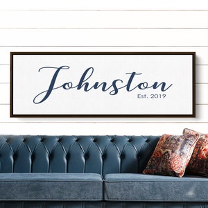 Last Name Sign | Living Room Wall Decor | Established Sign | Anniversary Gift | Wedding Gift | Housewarming Gift