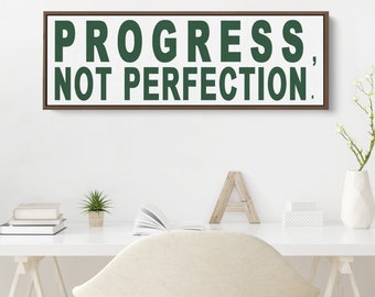 Progress Not Perfection | Motivational Wall Decor for Home or Office