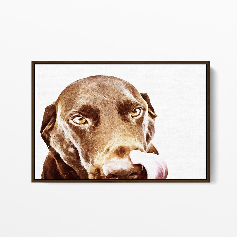 Custom Pet Watercolor Portrait Printed On Canvas From Your Photo image 4