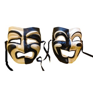 Paper Mache Comedy Tragedy Mask Unfinished or Painted or Decorated