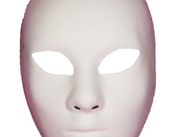 Paint/Decorate Your Own Full Face Paper Mache Unfinished Mask with Elastic