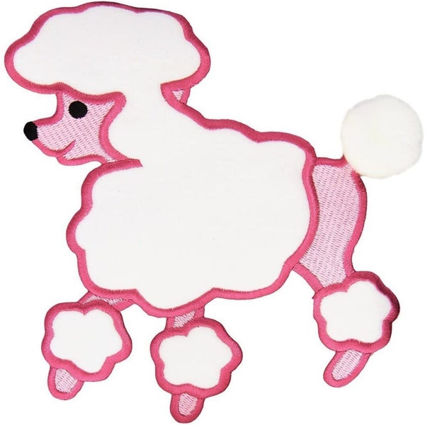 Pink Poodle Sew-On Applique by Wrights Individual or Lot of 3