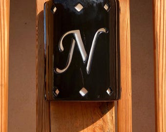 Personalized Ceramic Wall Sconce: Custom Initial Lighting, Indoor/Outdoor Decor