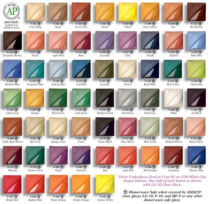 Ceramic Glaze Color Chart for Wall Sconces and much more Etsy