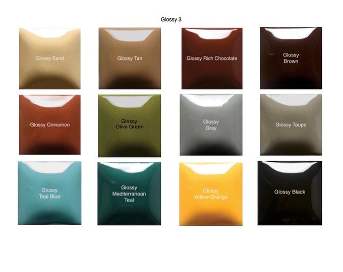 NOT FOR SALE - For Online Reference only - Ceramic Glaze Color Chart - Fired Ceramic Glazes for color choice