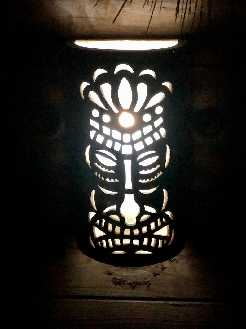 Tiki Wall Sconce for Outdoor Wet Locations Tropical Tiki Etsy