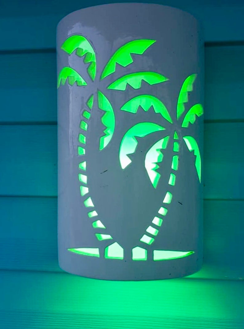Palm Tree Outdoor Wall Sconce Coastal Wall Light Beach House Etsy