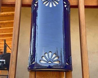 Handmade Ceramic Wall Sconce Rosettes Design Indoor or Outdoor Wet Rated Light Fixture