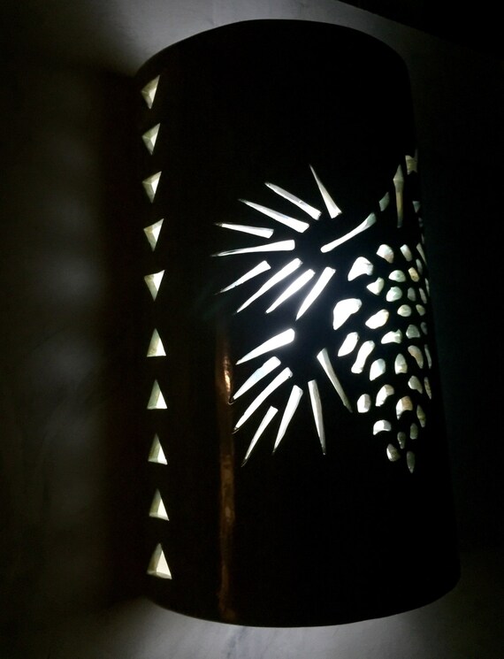 Pine Cone Outdoor Wall Sconce Log Cabin Lighting Rustic Etsy
