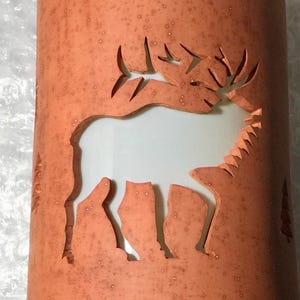 Rustic Elk Outdoor or Indoor Wall Sconce / Light.  Log Cabin or Lodge lighting and decor. Dark sky Lighting.  Custom made in the USA Lights