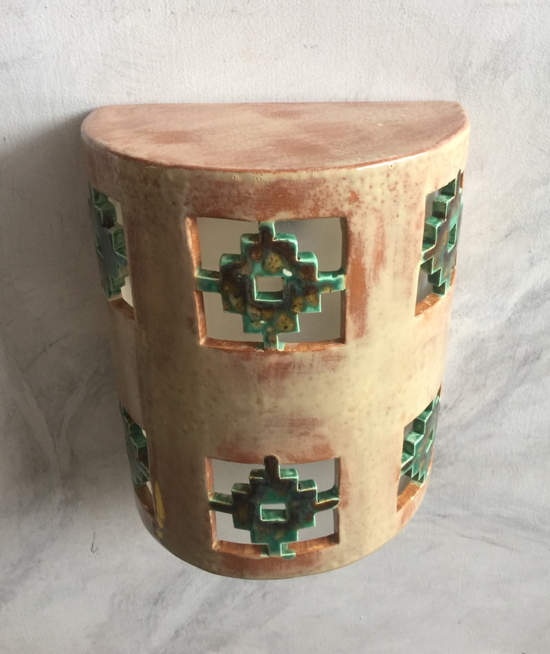 Southwestern Ceramic Outdoor Wall Light Square Steps Porch Patio Lights Artistic Lighting Decor Sconce