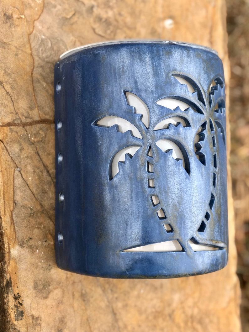 Palm Tree Outdoor Wall Sconce Coastal Beach House Lighting Etsy