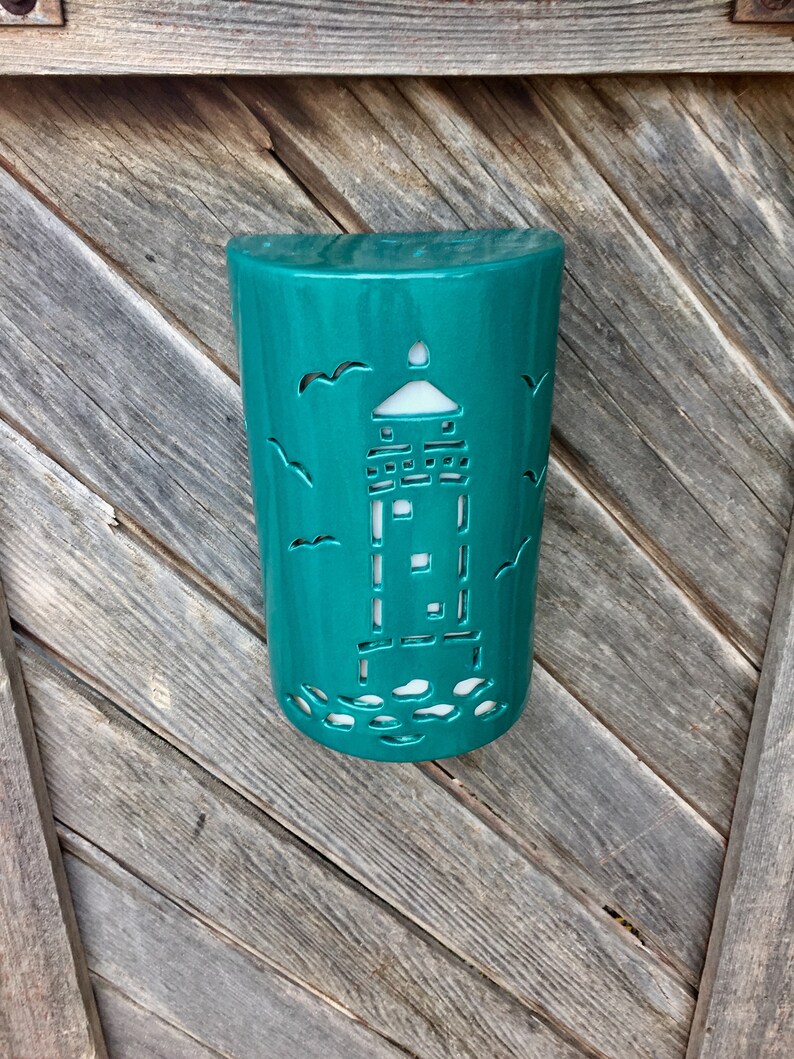 Nautical Lighthouse Outdoor Ceramic Wall Sconce / Coastal Etsy