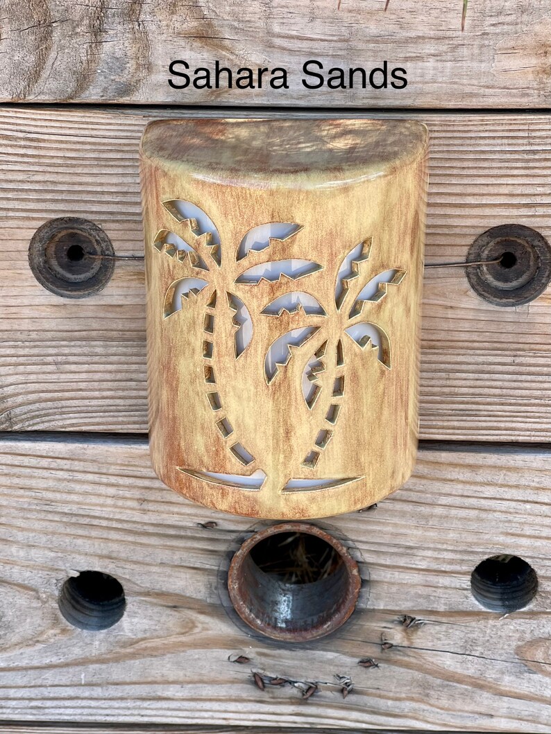 Palm Tree Outdoor Wall Sconce Coastal Beach House Lighting Etsy