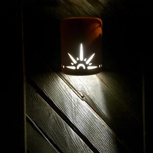 Handmade Ceramic Wall Sconce with Hole Rain Drops - Coastal Dark Sky Outdoor Lighting - Customizable Industrial Exterior Sconce - Unique