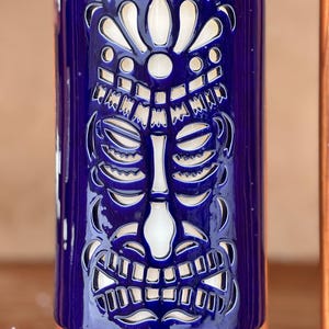 Tiki Wall Sconce for outdoor wet locations, Coastal Hawaiian Tropical Tiki Decor Lighting, Dark Sky Lighting, Ceramic Tiki Sconce