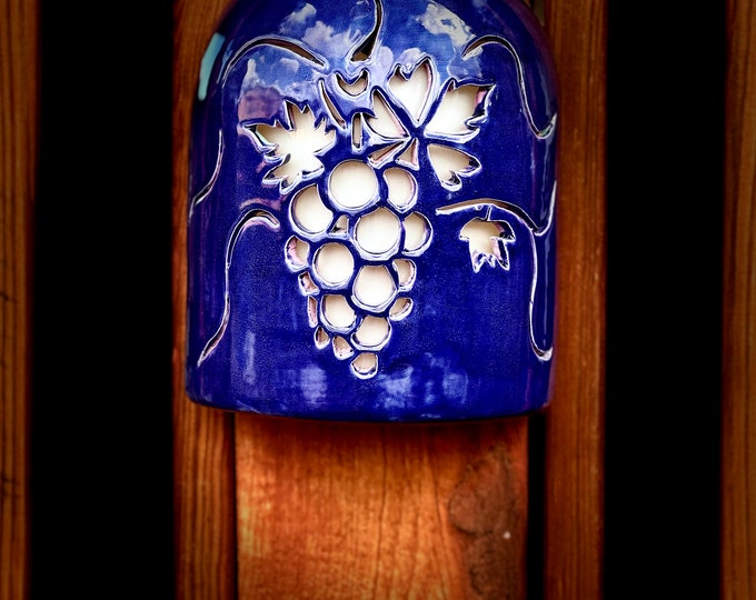 Grape Vine Outdoor Ceramic Wall Light, Mediterranean Decor Curb Appeal  - Exterior Lighting, Dark Sky Lighting, Artistic Lighting