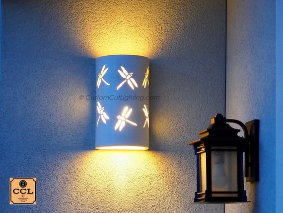 Dragonfly Outdoor Wall Sconce Lake House Lighting Cottage Etsy